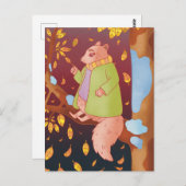 Das Herbstvogel Postkarte (Vorne/Hinten)