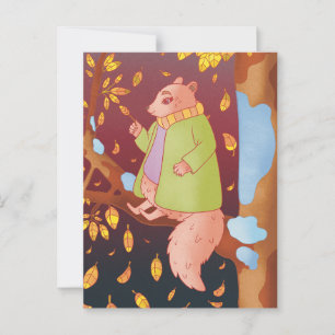 Das Herbstvogel Postkarte