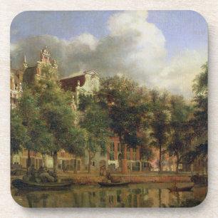Das Herengracht, Amsterdam (Öl auf Platte) Getränkeuntersetzer