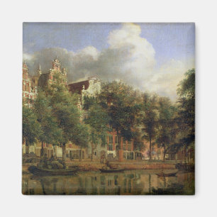 Das Herengracht, Amsterdam (Öl auf Platte) Magnet