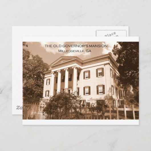 Das Herrenhaus des alten Gouverneurs, Milledgevill Postkarte (Vorne/Hinten)