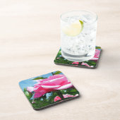 Das herrliche Rosa erhob sich am blauen Himmel. Bl Getränkeuntersetzer (Rechte Seite)