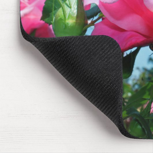 Das herrliche Rosa erhob sich am blauen Himmel. Bl Mousepad (Ecke)
