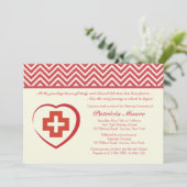 Das Herz-Abschluss-Einladung der Krankenschwester Einladung (Stehend Vorderseite)