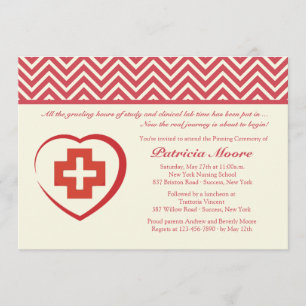 Das Herz-Abschluss-Einladung der Krankenschwester Einladung
