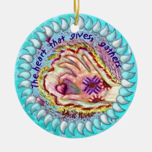 Das Herz, das gibt, sammelt Christlicher Schmuck  Keramik Ornament