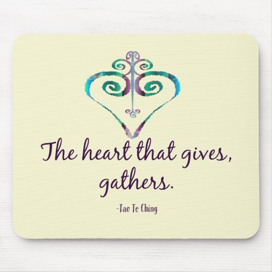 Das Herz, das Zitat gibt Mousepad (Vorne)