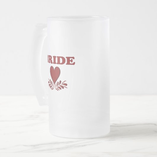 Das Herz der Braut Mattglas Bierglas (Vorderseite Links)