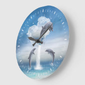 Das Herz der Delphine Große Wanduhr (Winkel)