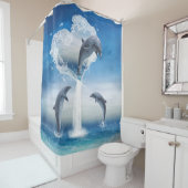 Das Herz der Delphine im Meer Duschvorhang (Beispiel)