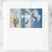 Das Herz der Dolphinen-Aufkleber Rechteckiger Aufkleber (Tasche)