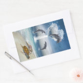 Das Herz der Dolphinen-Aufkleber Rechteckiger Aufkleber (Umschlag)