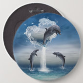 Das Herz der Dolphinen-Taste Button (Vorne & Hinten)