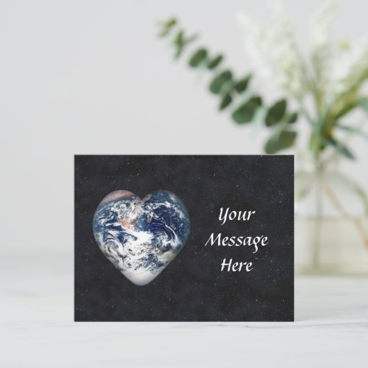 Das Herz der Erde im Universum Postkarte (Stehend Vorderseite)