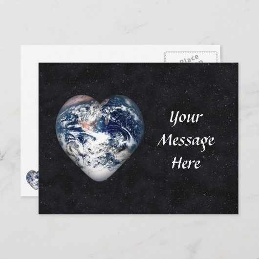 Das Herz der Erde im Universum Postkarte (Vorne/Hinten)