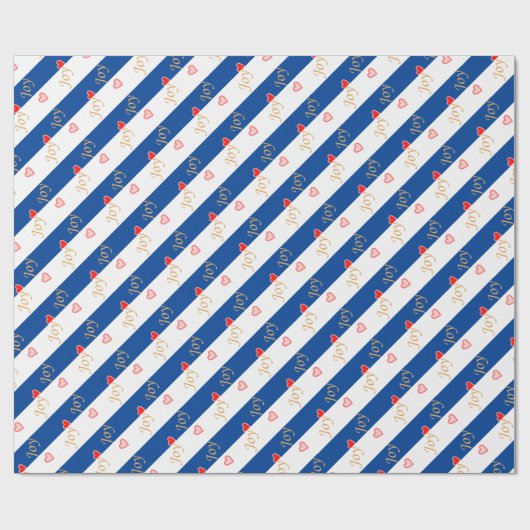 Das Herz der Freude am Royal Blue & White Wrapping Geschenkpapier (Flach)