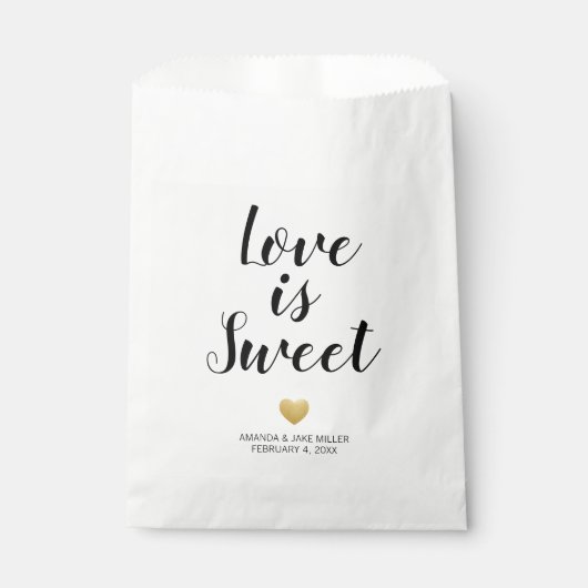 Das Herz der Gold Liebe ist Sweet Gunst Tasche Geschenktütchen (Vorderseite)