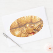 Das Herz der Herde: Elefantenportrait Ovaler Aufkleber (Umschlag)