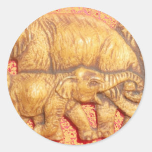 Das Herz der Herde: Elefantenportrait Runder Aufkleber