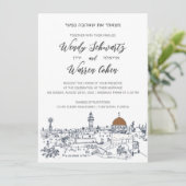 Das Herz der jüdischen Hochzeitseinladung in Jerus Einladung (Stehend Vorderseite)