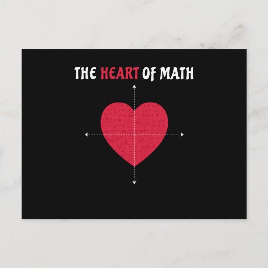 Das Herz der Mathe Valentinstag Mathe Postkarte (Vorderseite)