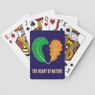 Das Herz der Natur Grüne und braune Blätter  Spielkarten