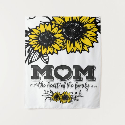 Das Herz des Familiengeschenks, Muttertagsgeschenk Wandteppich (Vorderseite)