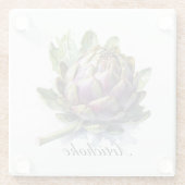 Das Herz des Gartens: Artichoke in Wasserfarbe Glasuntersetzer (Rückseite)