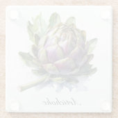 Das Herz des Gartens: Artichoke in Wasserfarbe Glasuntersetzer (Rückseite)