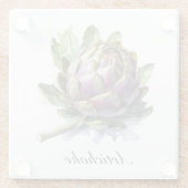 Das Herz des Gartens: Artichoke in Wasserfarbe Glasuntersetzer (Rückseite)