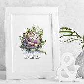 Das Herz des Gartens: Artichoke in Wasserfarbe Poster