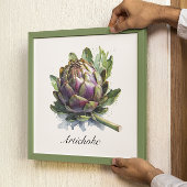 Das Herz des Gartens: Artichoke in Wasserfarbe Poster