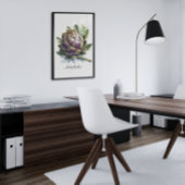 Das Herz des Gartens: Artichoke in Wasserfarbe Poster
