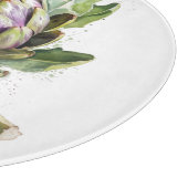 Das Herz des Gartens: Artichoke in Wasserfarbe Schneidebrett (Ecke)