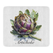 Das Herz des Gartens: Artichoke in Wasserfarbe Schneidebrett (Vorderseite)