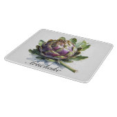 Das Herz des Gartens: Artichoke in Wasserfarbe Schneidebrett (Ecke)