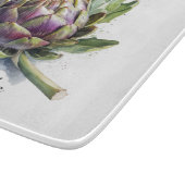 Das Herz des Gartens: Artichoke in Wasserfarbe Schneidebrett (Ecke)