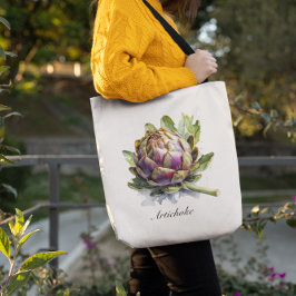 Das Herz des Gartens: Artichoke in Wasserfarbe Tasche