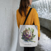 Das Herz des Gartens: Artichoke in Wasserfarbe Tasche