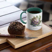 Das Herz des Gartens: Artichoke in Wasserfarbe Tasse