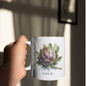 Das Herz des Gartens: Artichoke in Wasserfarbe Tasse