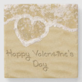 Das Herz "des glücklichen Valentinsgrußes" Steinuntersetzer (Vorderseite)