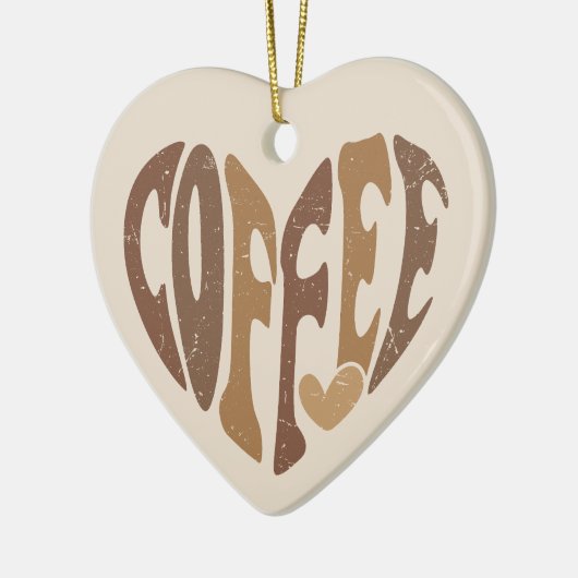 Das Herz des Kaffees Keramik Ornament (Links)