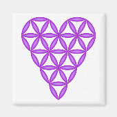 Das Herz des Lebens - Lila/3D. Magnet (Vorne)