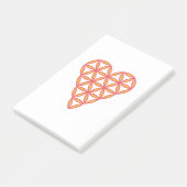 Das Herz des Lebens - Orange/3D. Post-it Klebezettel (angewinkelt)