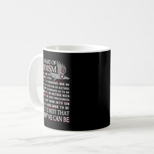 Das Herz des Odinismus-Raven Kaffeetasse (Vorderseite Links)