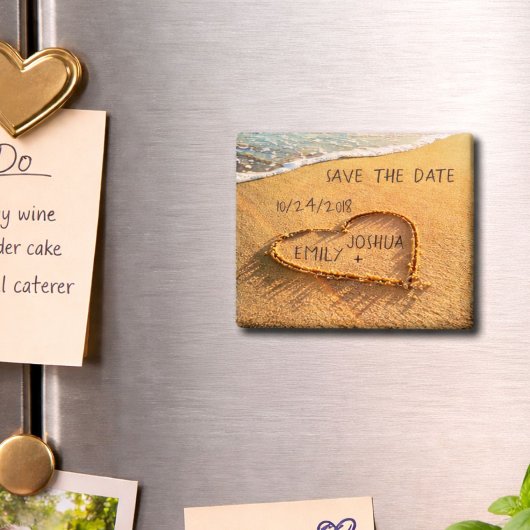 Das Herz des Sandstrandes Save the Date Magnet