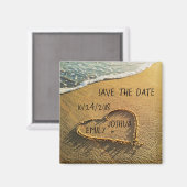 Das Herz des Sandstrandes Save the Date Magnet (Vorderseite/Rückseite)