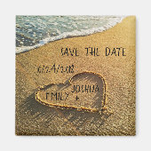 Das Herz des Sandstrandes Save the Date Magnet (Vorne)