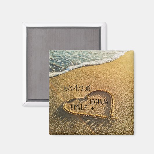 Das Herz des Sandstrands Tropical Beach Magnet (Vorderseite/Rückseite)